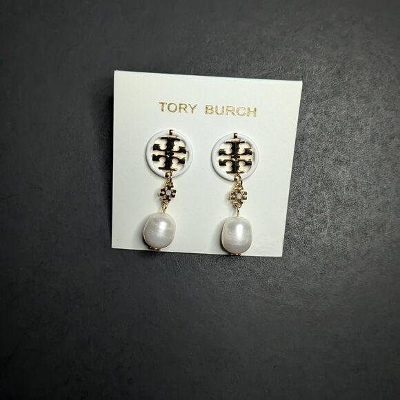 Tory Burch Icon Pearl Drop Earrings - Picture 2 of 4
